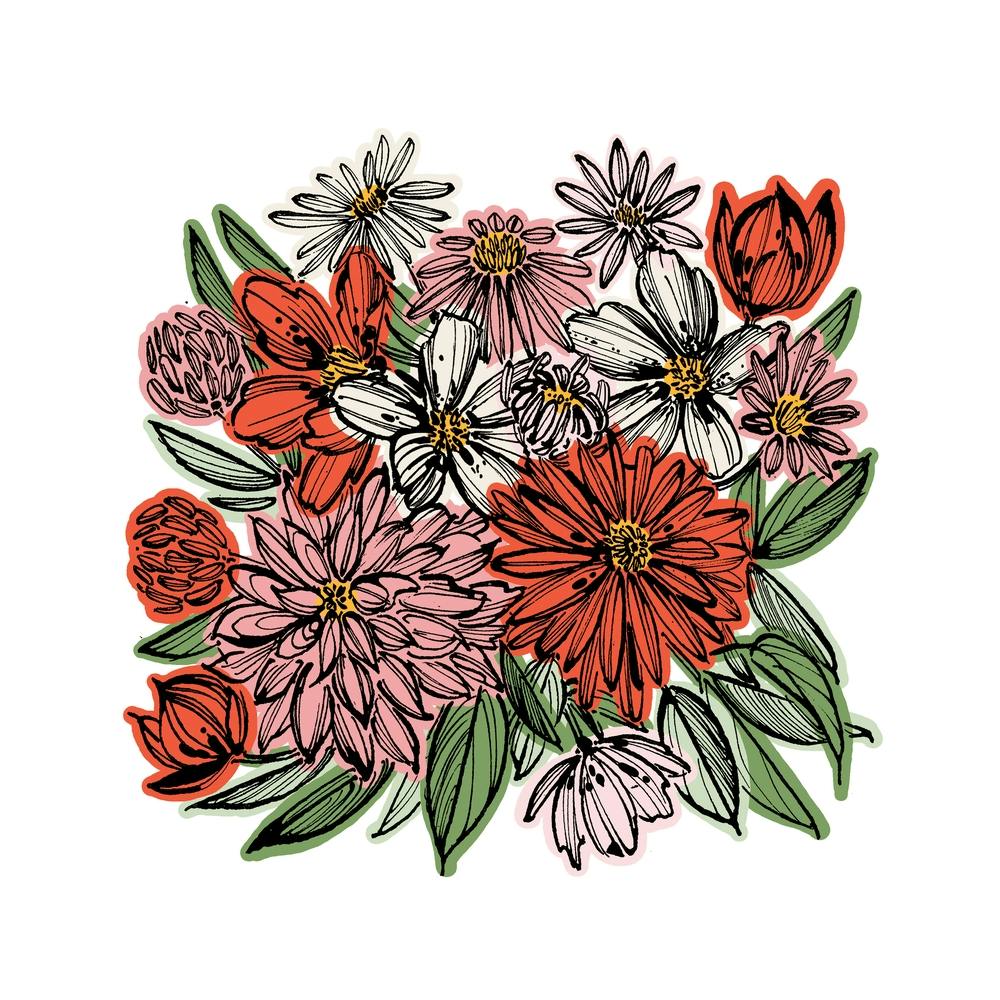 Vibrant Dahlia Flower Square