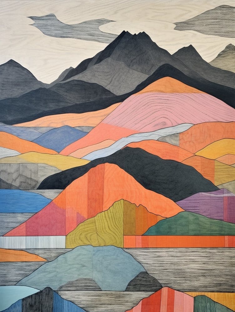 Ben Vorlich Scotland 2 Colourful Mountain Illustration