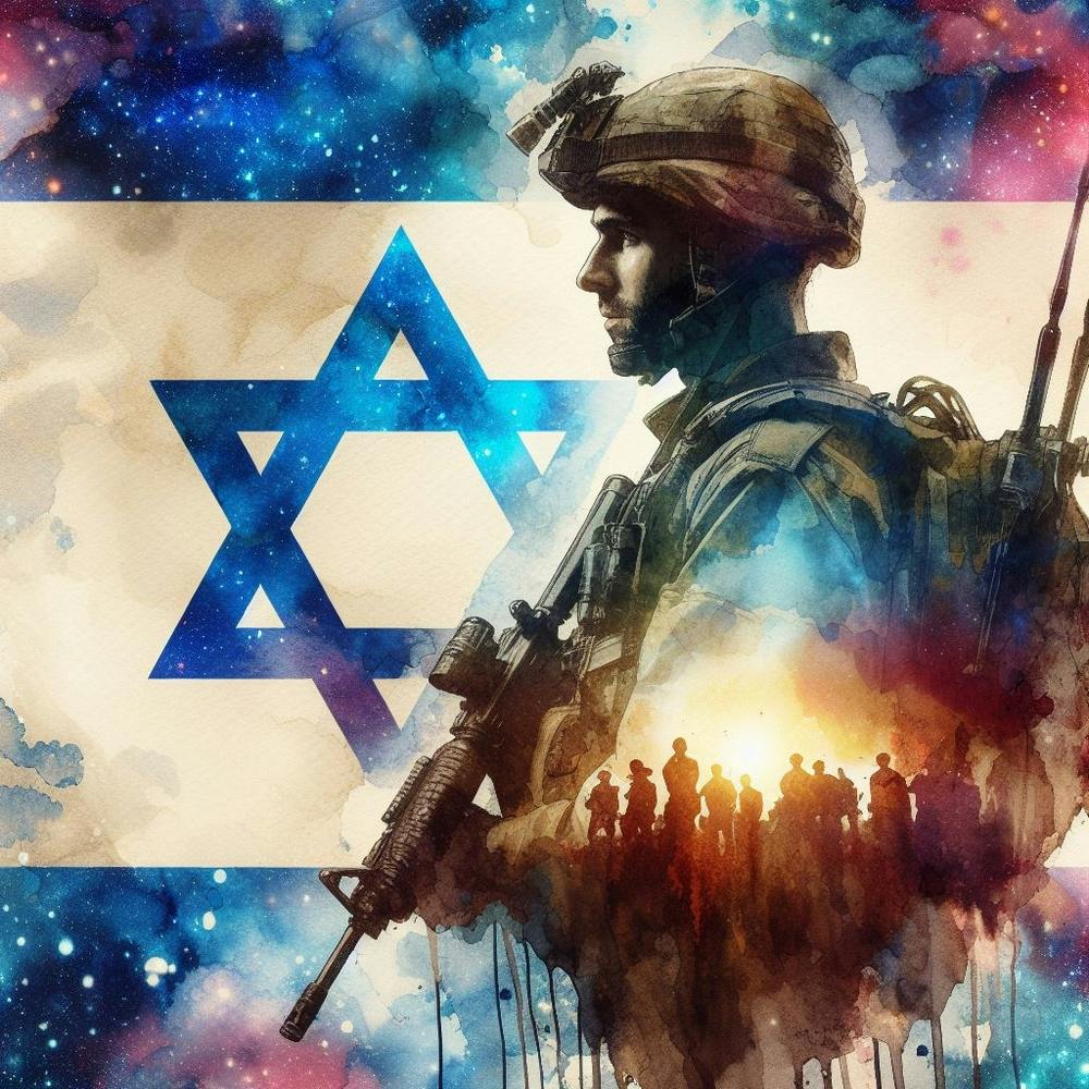 Israelischer Soldat Mit Israelischer Flagge 1