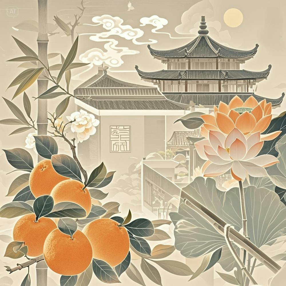 Chinese Lotus Painting