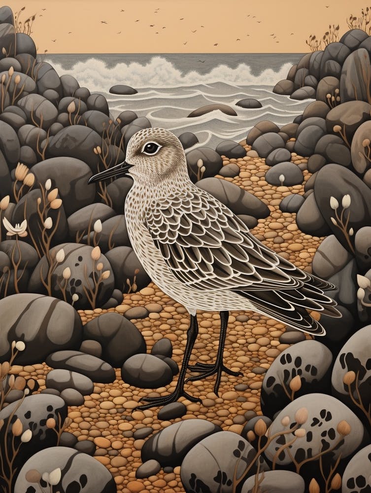 Dark And Moody Botanical Grey Plover 1