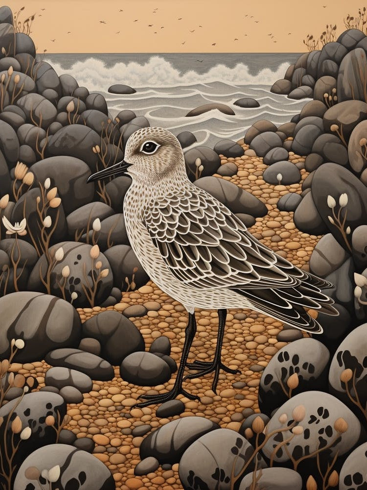 Dark And Moody Botanical Grey Plover 1