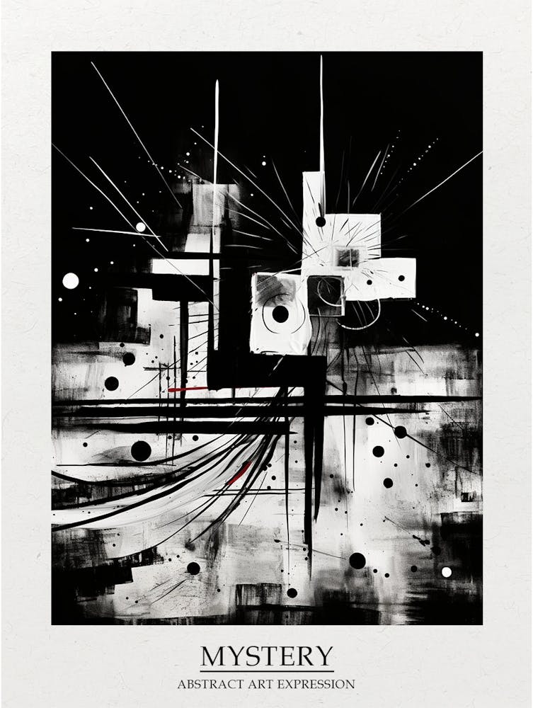 Mystery Abstract Black And White 8 Poster