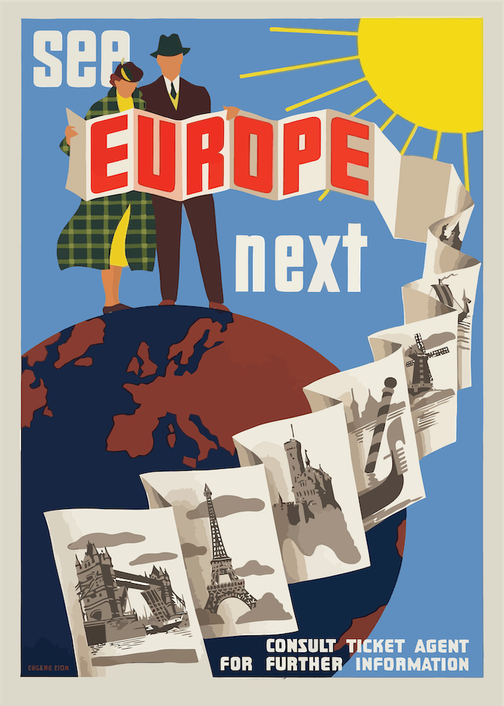 Vintage Travel Poster Europe See Europe Next