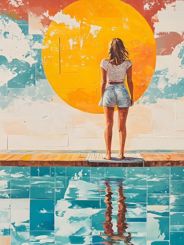 Modern Woman At Sunrise
