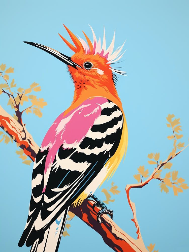 Andy Warhol Style Bird Hoopoe 1