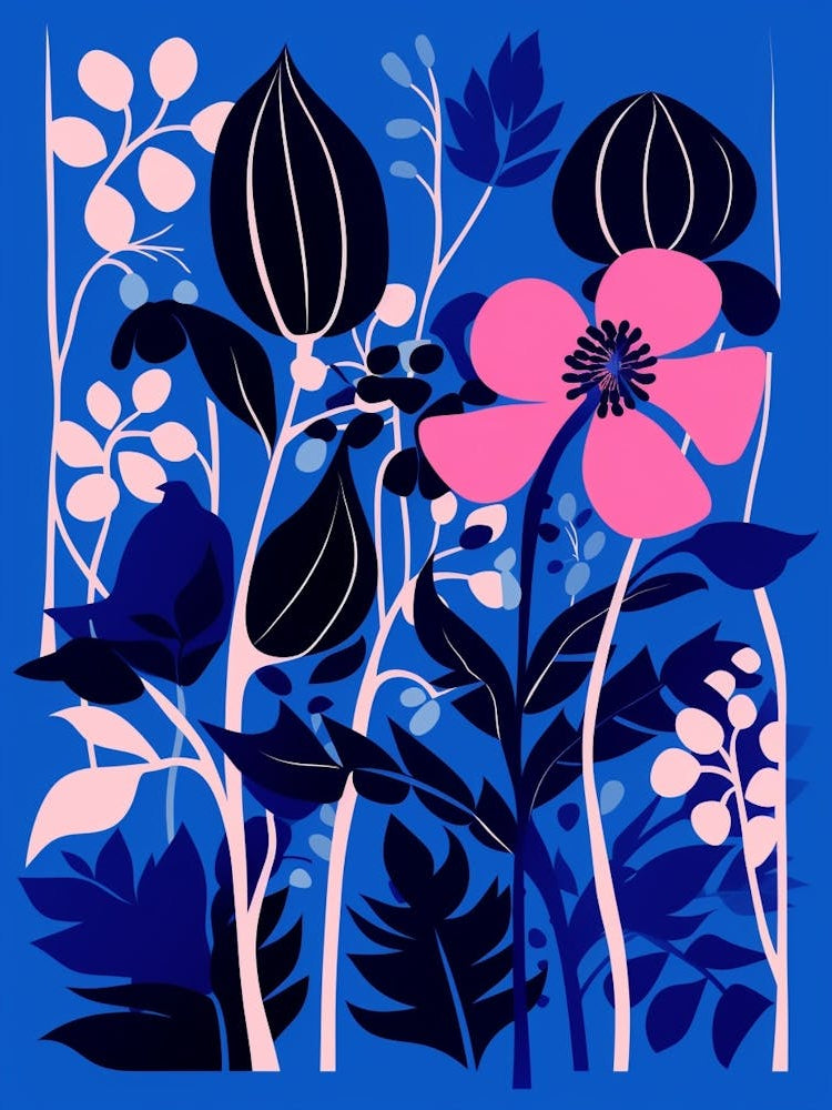 Blue Flower Illustration Bleeding Heart Dicentra 2
