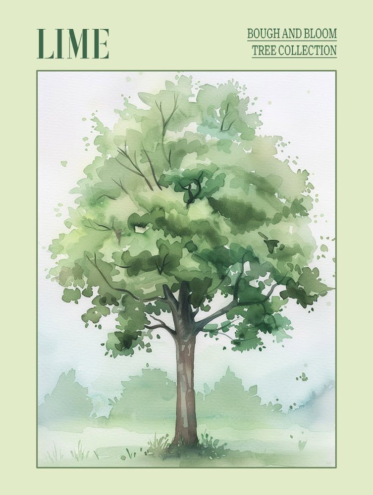 Lime Tree Atmospheric Watercolour Painting 3 Poster