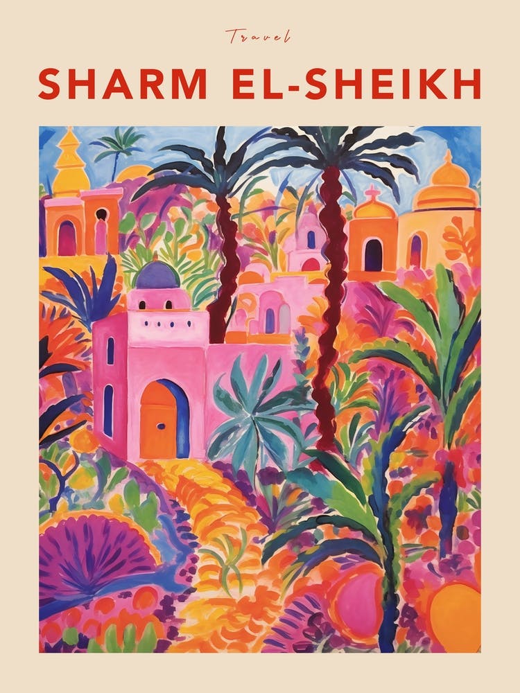 Sharm El Sheikh Egypt Fauvist Travel Poster