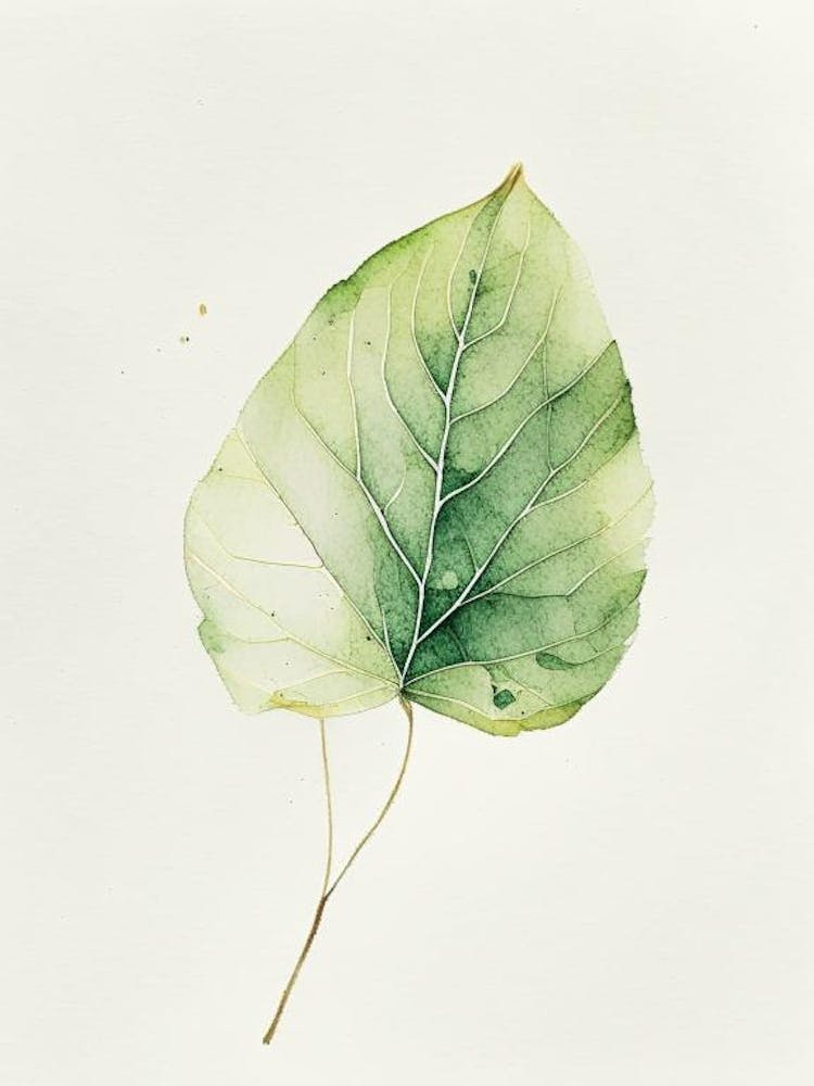 Primrose Leaf Minimalist Watercolour
