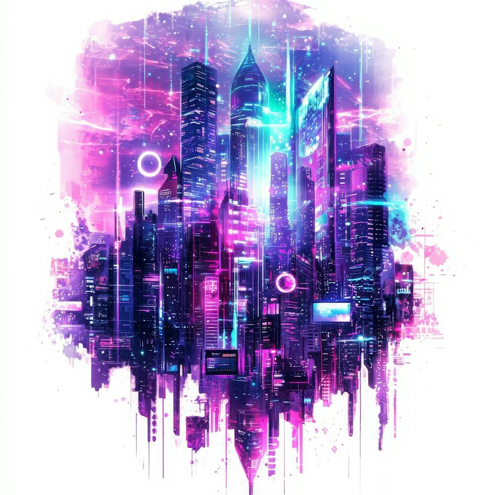 Cityscape.Generated AI. Wall 1