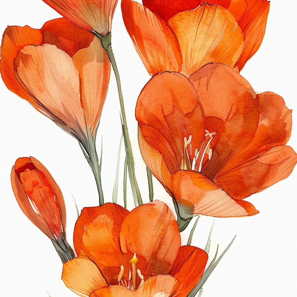 Crocus Watercolor Painting