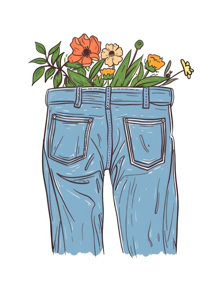 Jean Et Pétales de Printemps