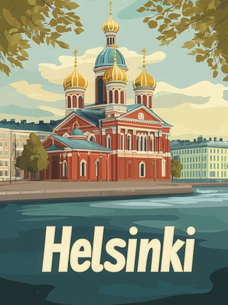 Aihrgdesign A Retro Travel Poster For Helsinki