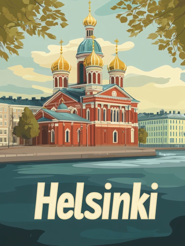 Aihrgdesign A Retro Travel Poster For Helsinki
