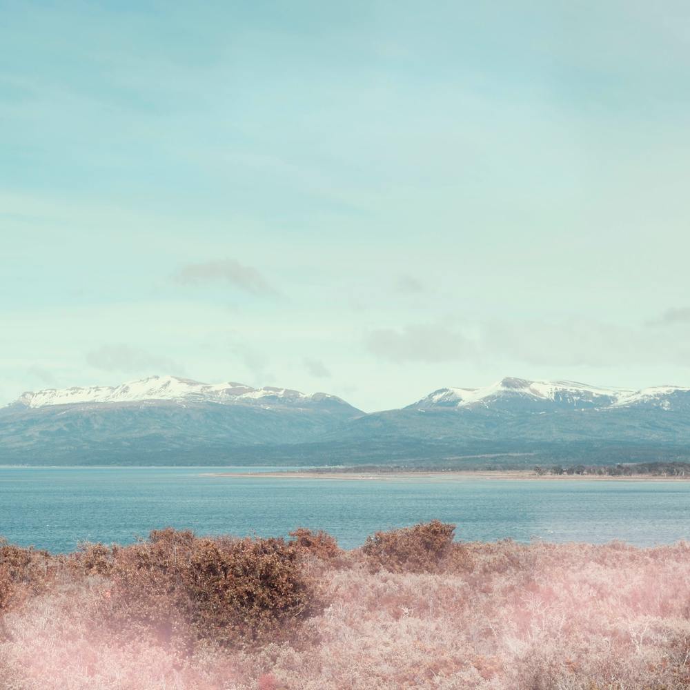 Pastel Landscape And Snowy Mountains Square