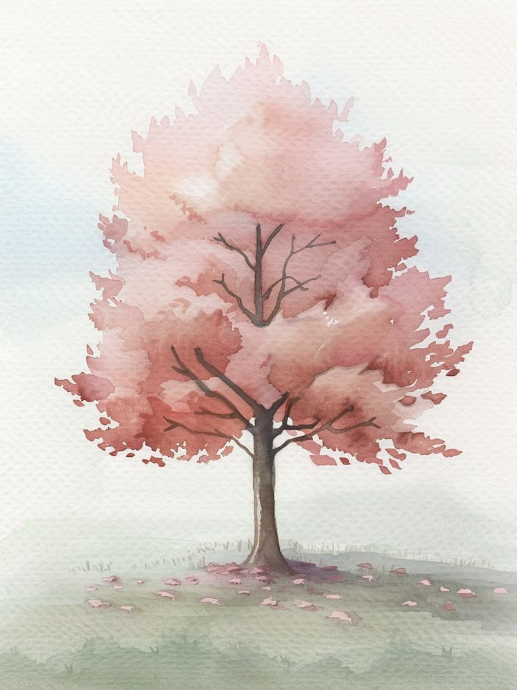 Maple Tree Atmospheric Watercolour Painting 4