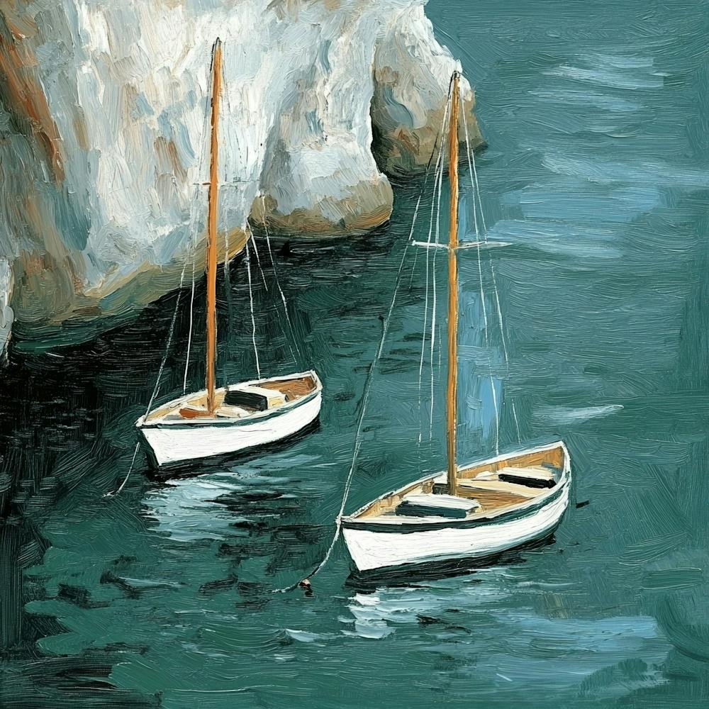 Sailboats On The Water Canvas Print Art