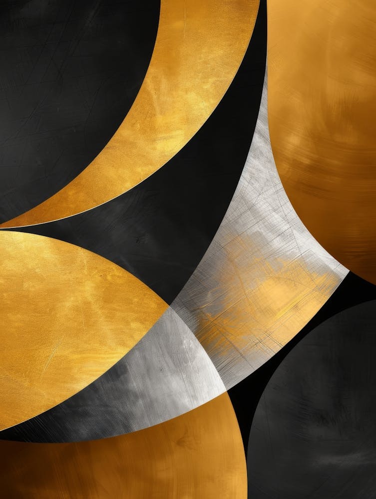 Abstract Gold And Black Circles