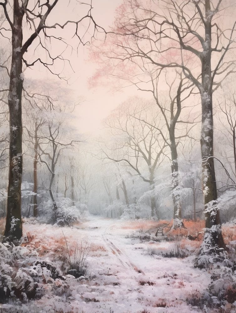 Dreamy Winter Painting The New Forest England 2