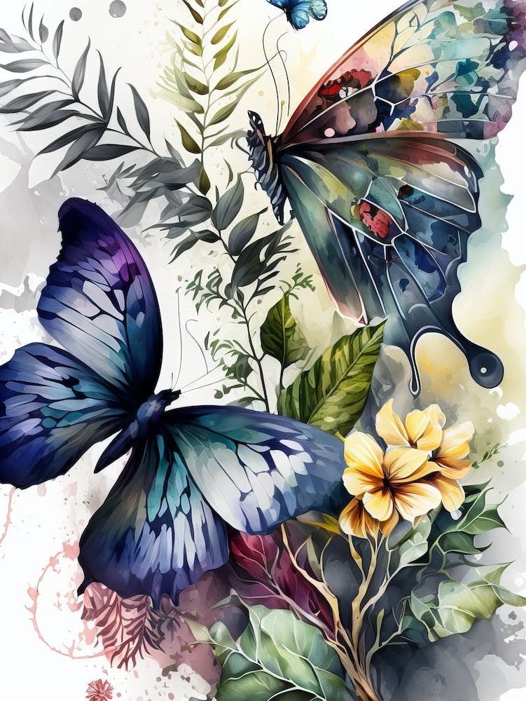 Colorful Butterfly Watercolor 1