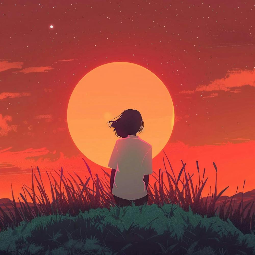 Lonely Girl Lofi Illustration 1