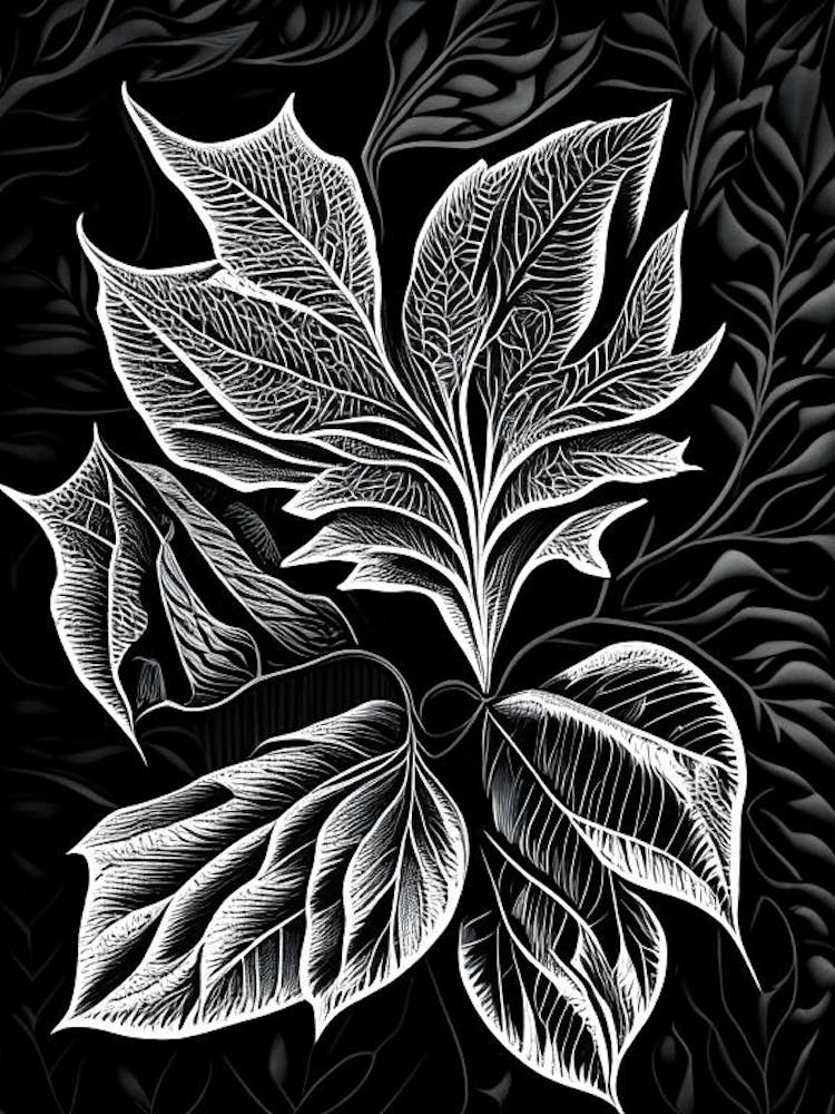 Apple Leaf Linocut 3