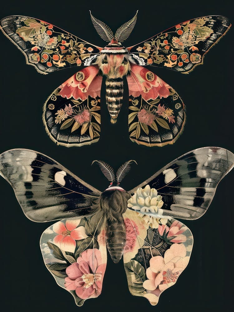Butterfly Night Symphony William Morris Style 7