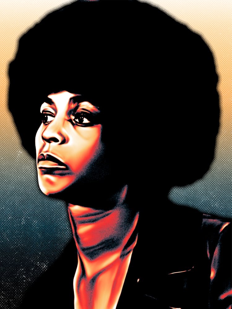 Angela Davis Halftone Texture Effect