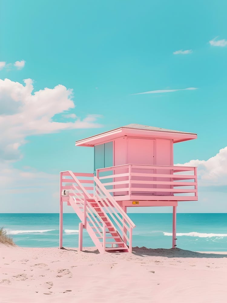 Pink Lifeguard Tower 1