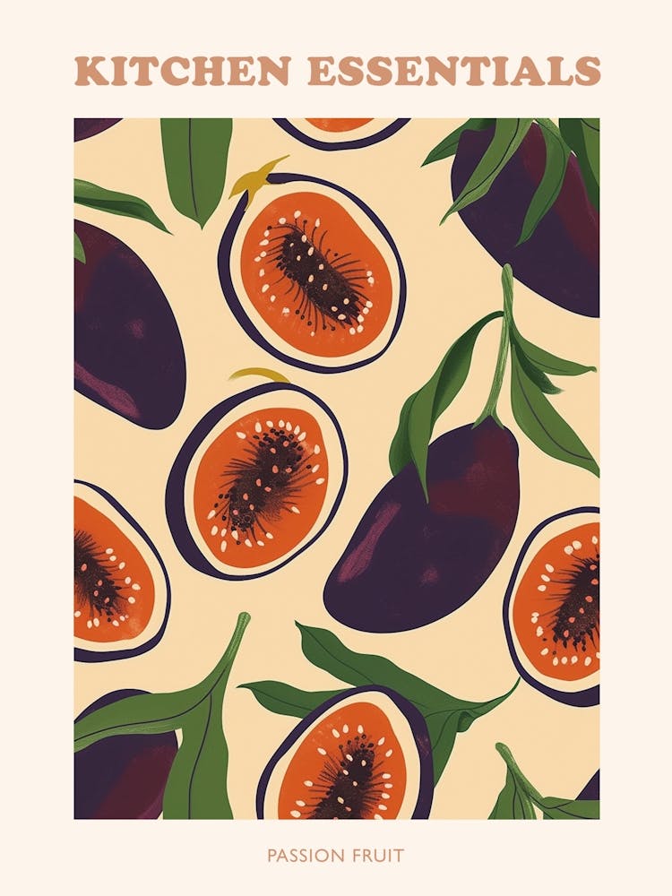 Passion Fruit Pattern Illustration Poster 2