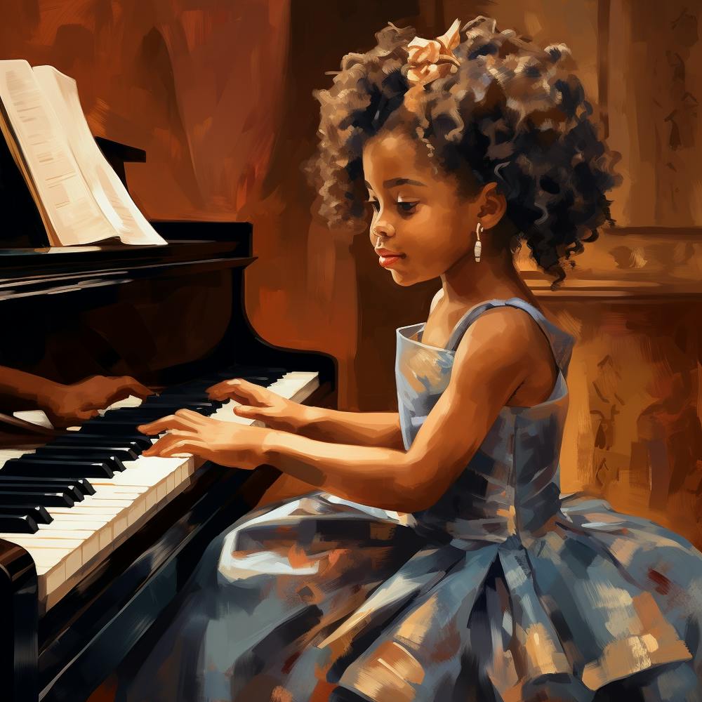Little Girl Playing Piano