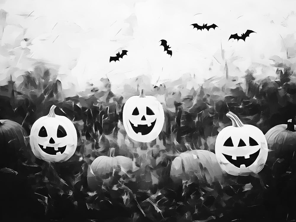 Black And White Halloween Pumpkins 1