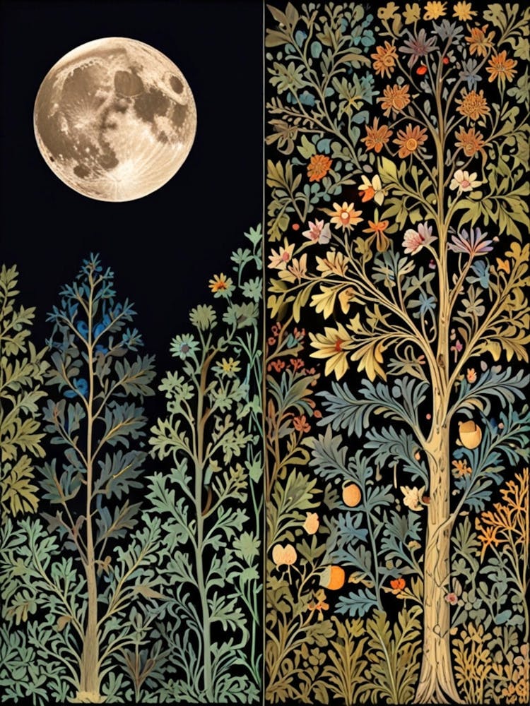 WILLIAM MORRIS Moonlight Trees 1