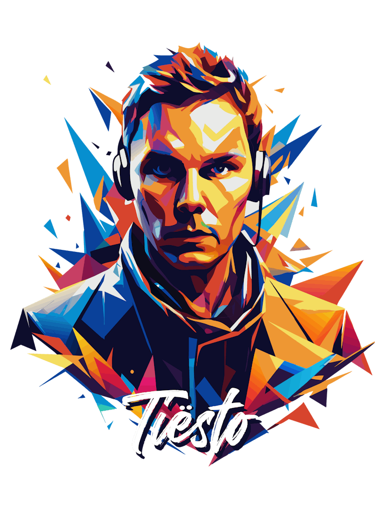 Tiesto 02 Portrait Music Icon WPAP Pop Art Style