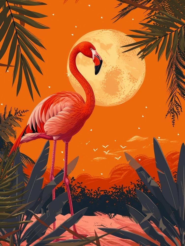 Greater Flamingo Southern Europe Spain Tropical Illustration 1