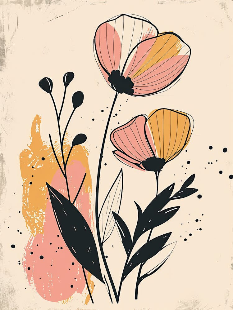 Abstract Flower Painting