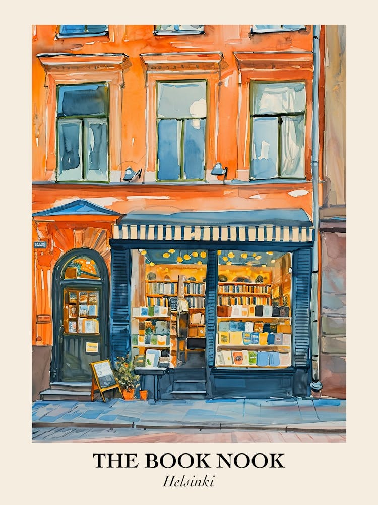 Helsinki Book Nook Bookshop 3 Poster