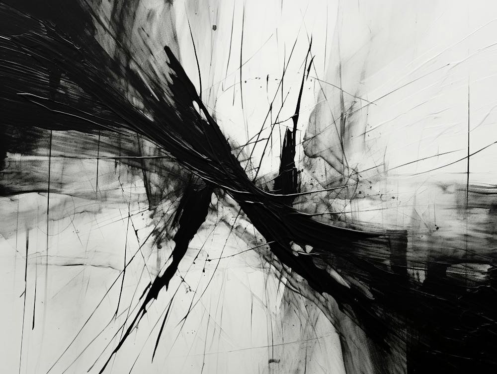 Invisible Threads Abstract Black And White 3