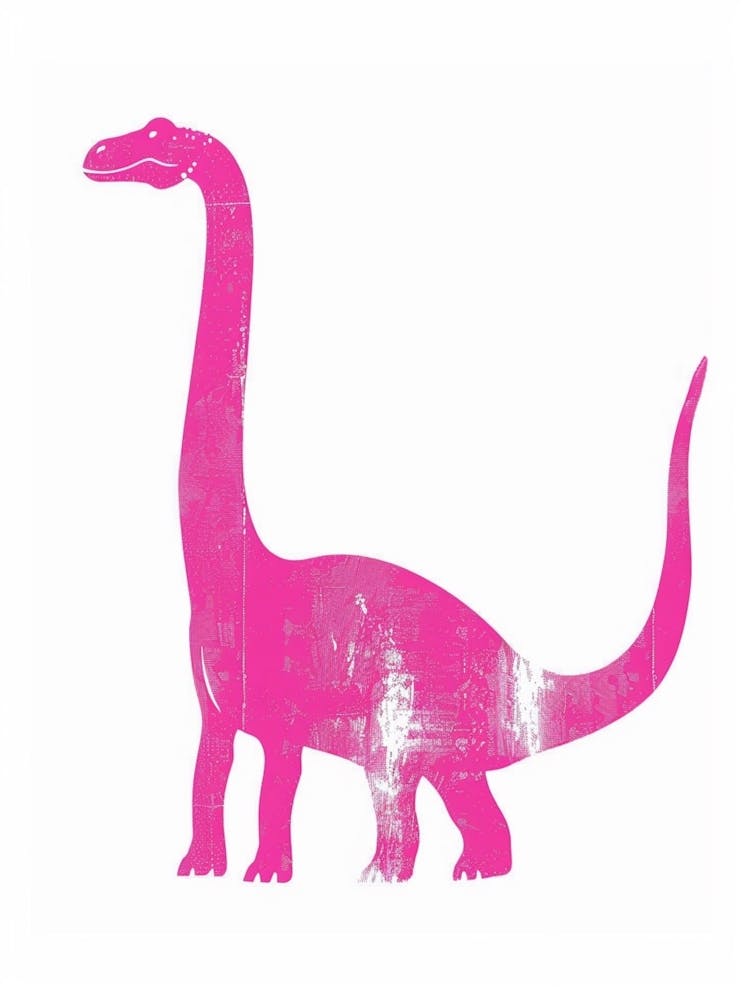Pink Brachiosaurus Silhouette
