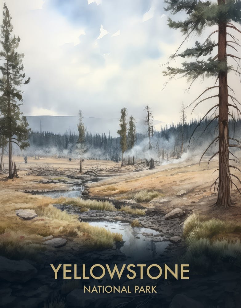Yellowstone National Park Vintage Travel Poster 7
