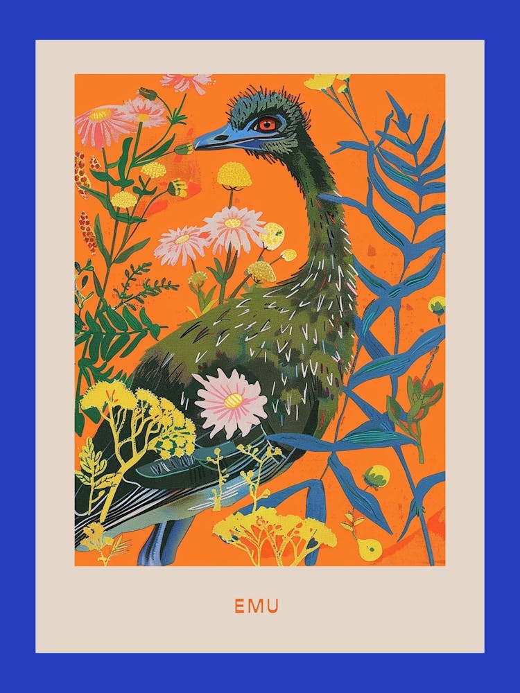 Spring Birds Poster Emu 1