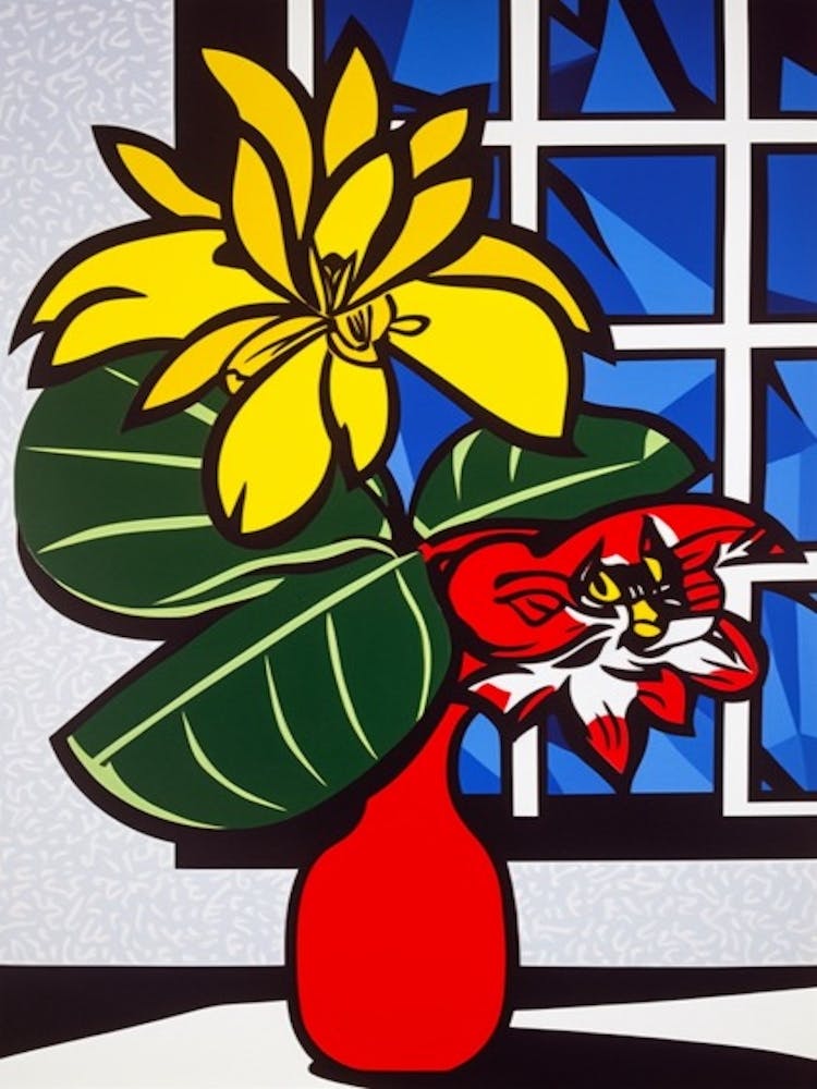 Nature Morte Fleur de Poinsettia 3 Style Pop Art