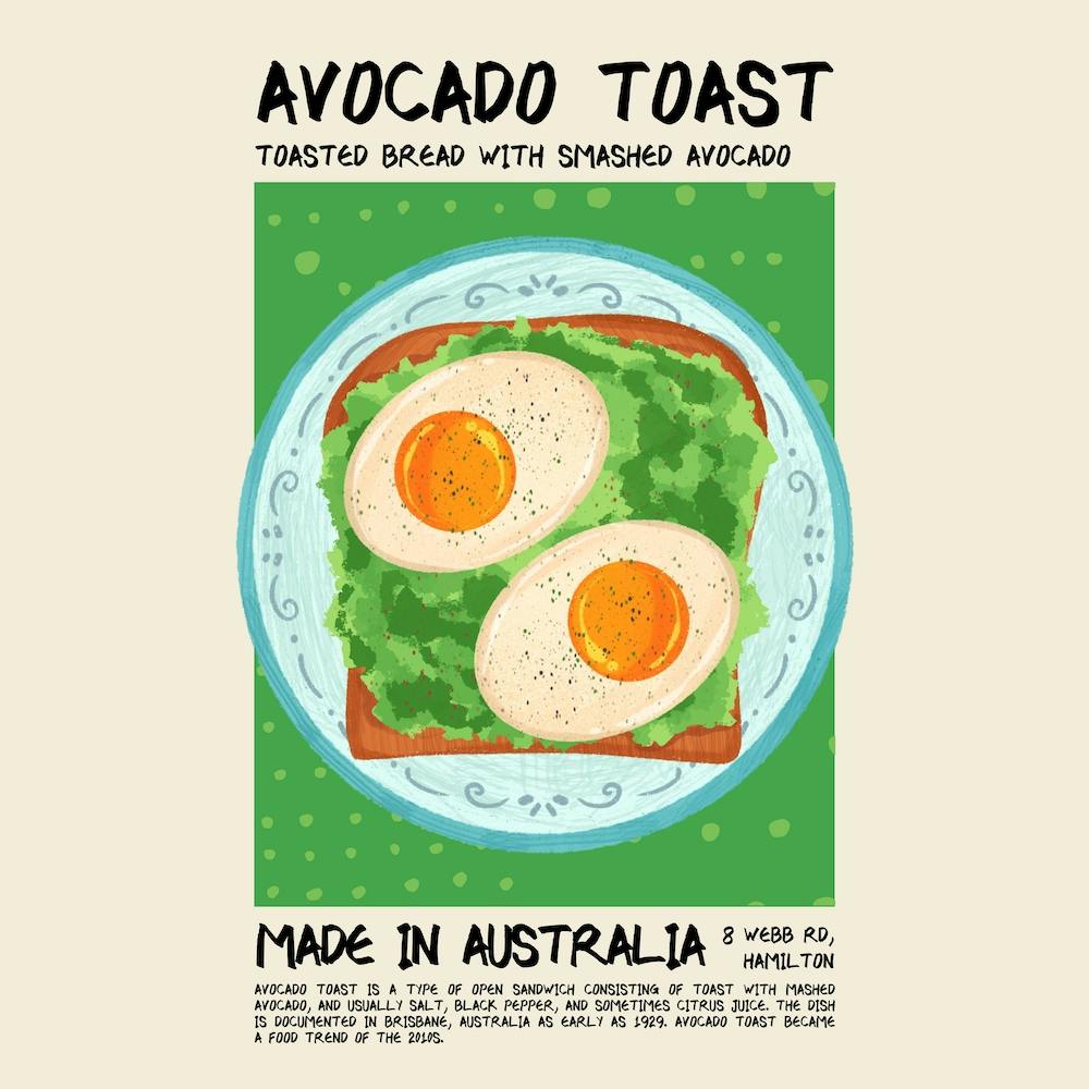 Avocado Toast Green Square