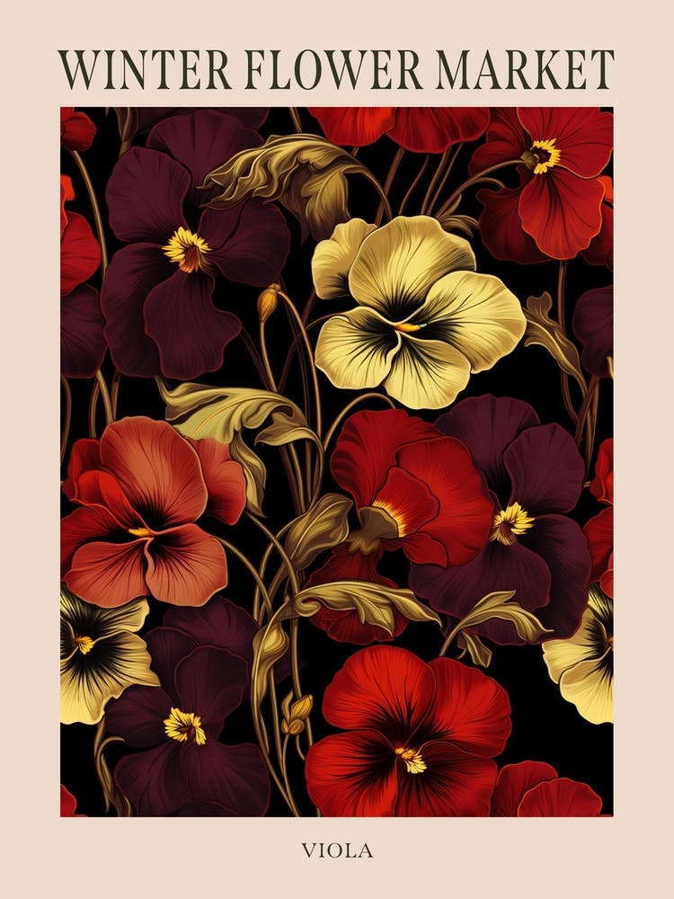 Viola Winter Blumenmarkt-Poster