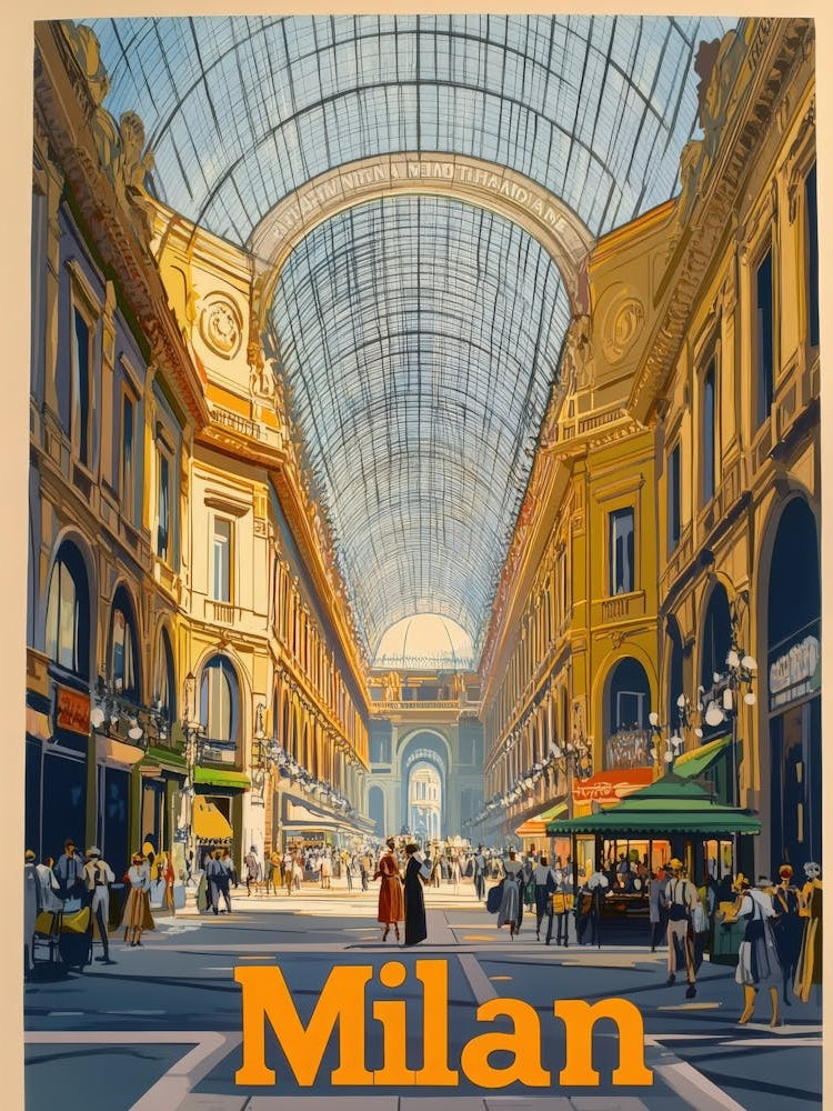 Aihrgdesign A Classic 1960s Travel Poster For Milan