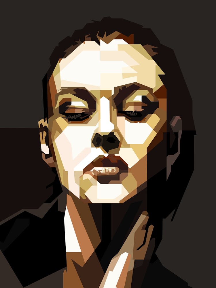 Monica Bellucci Hollywood Actress Retro Art