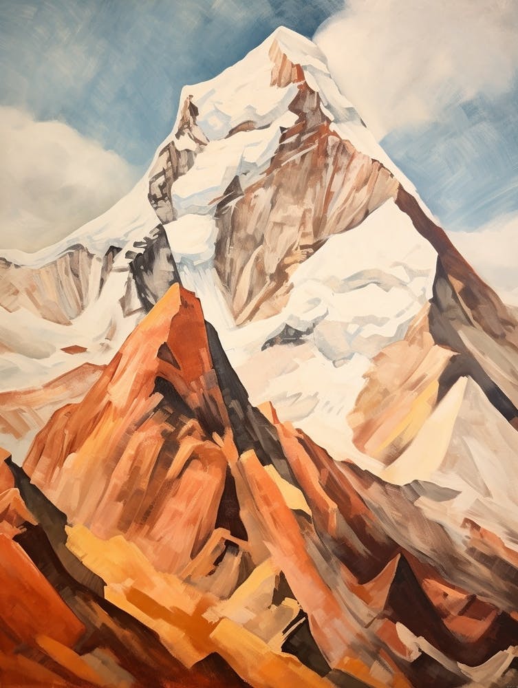 Makalu Nepal China 1 Mountain Painting