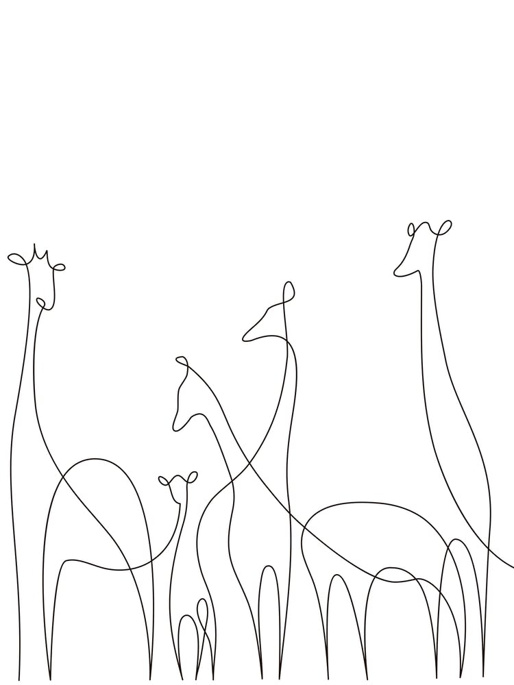 Giraffes Line art