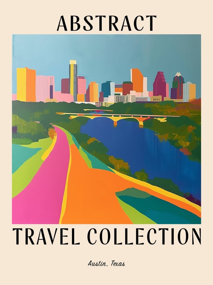 Affiche de la Collection Voyage Abstraite Austin Texas 3
